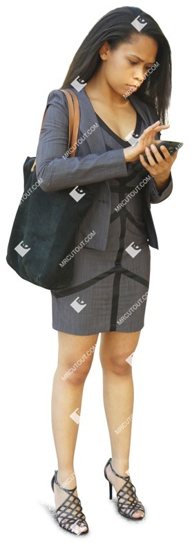 Businesswoman with a smartphone standing human png (1391)