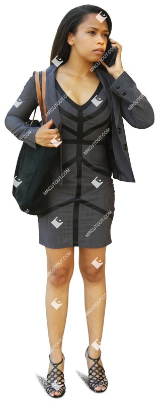 Businesswoman with a smartphone standing cut out people (2023)