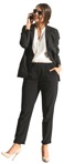 Businesswoman with a smartphone standing people cutouts (5486) - miniature