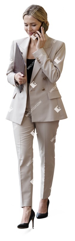 Businesswoman with a smartphone walking photoshop people (19871)