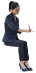 Businesswoman writing people png (7728) - miniature