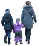 Cut out people - Child Family Girl Mother Walking 0001 | MrCutout.com - miniature