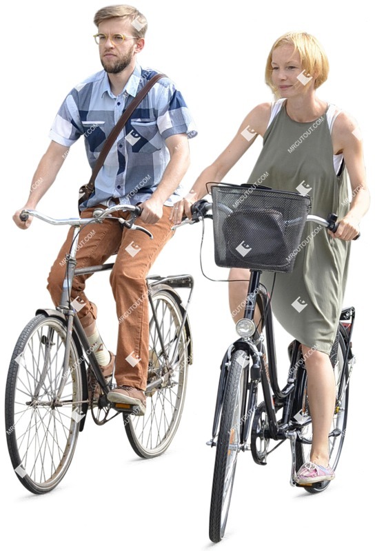 Couple cycling human png (3479)