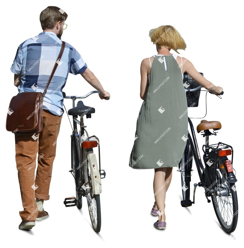 Couple cycling people png (3043)