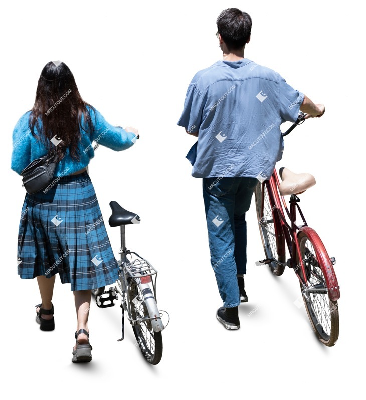 Couple cycling cut out people (18846)