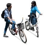 Couple cycling cut out people (18960) - miniature
