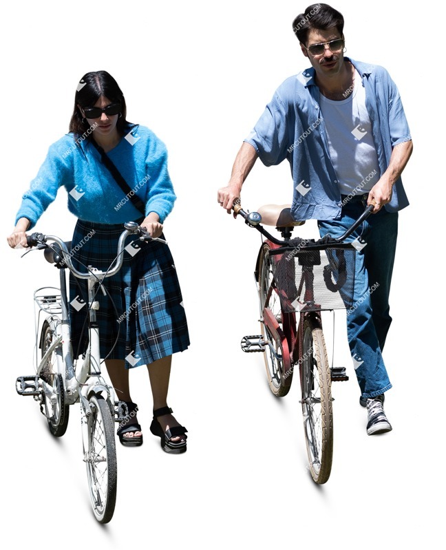 Couple cycling cut out pictures (18673)
