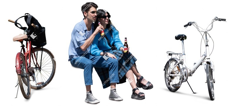 Couple cycling cut out pictures (17702)