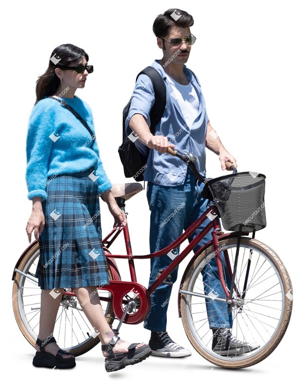 Couple cycling people png (17437)
