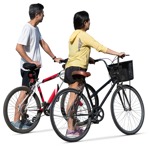 Couple cycling human png (18576) - miniature