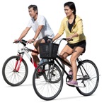 Couple cycling  (18429) - miniature