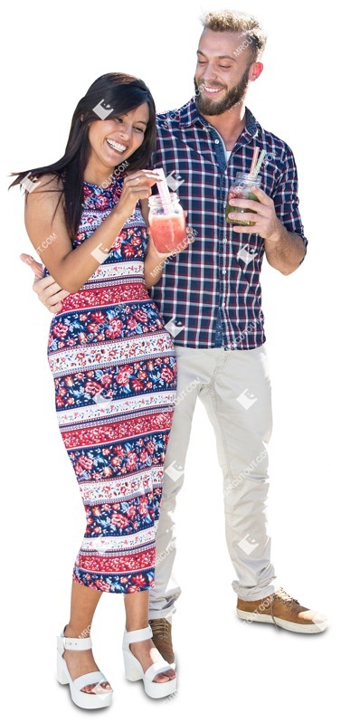 Couple drinking people png (4056)