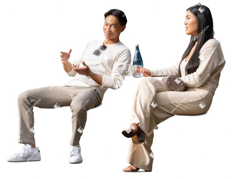 Couple drinking people png (19912)