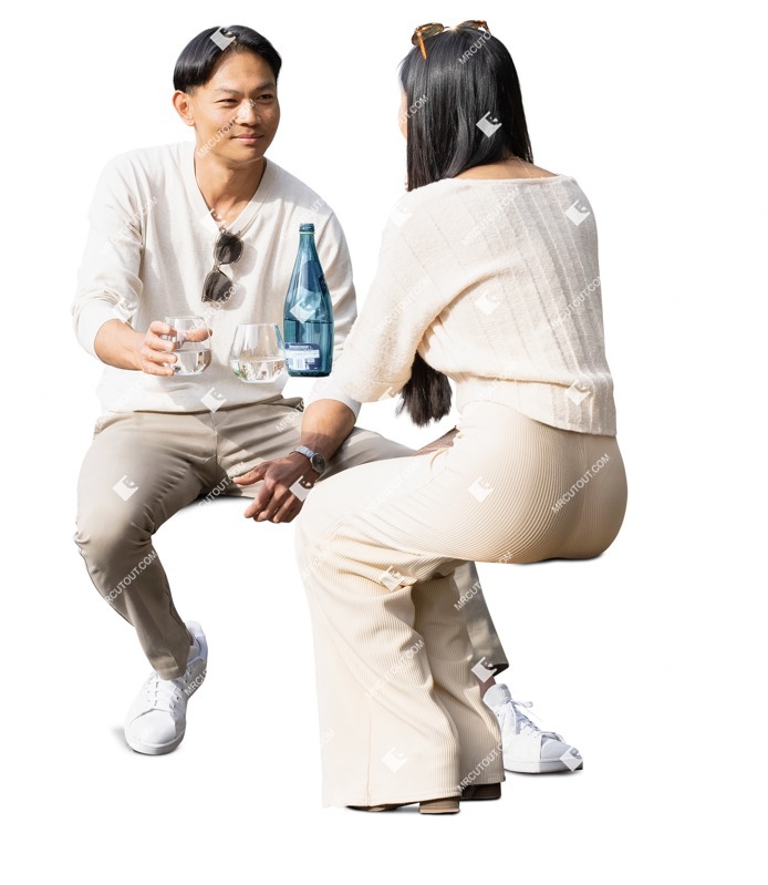 Couple drinking people png (17259)