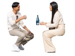 Couple drinking people png (17258) - miniature