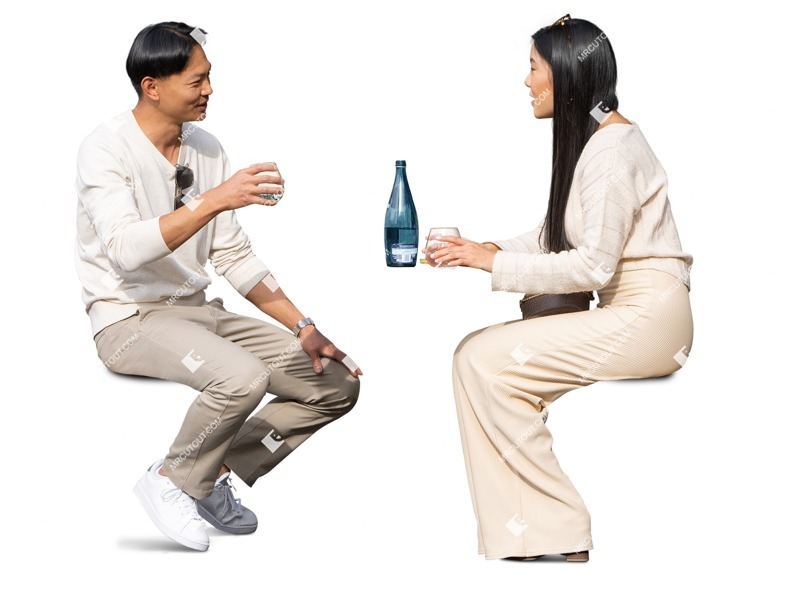 Couple drinking people png (17258)