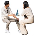 Couple drinking people png (17257) - miniature