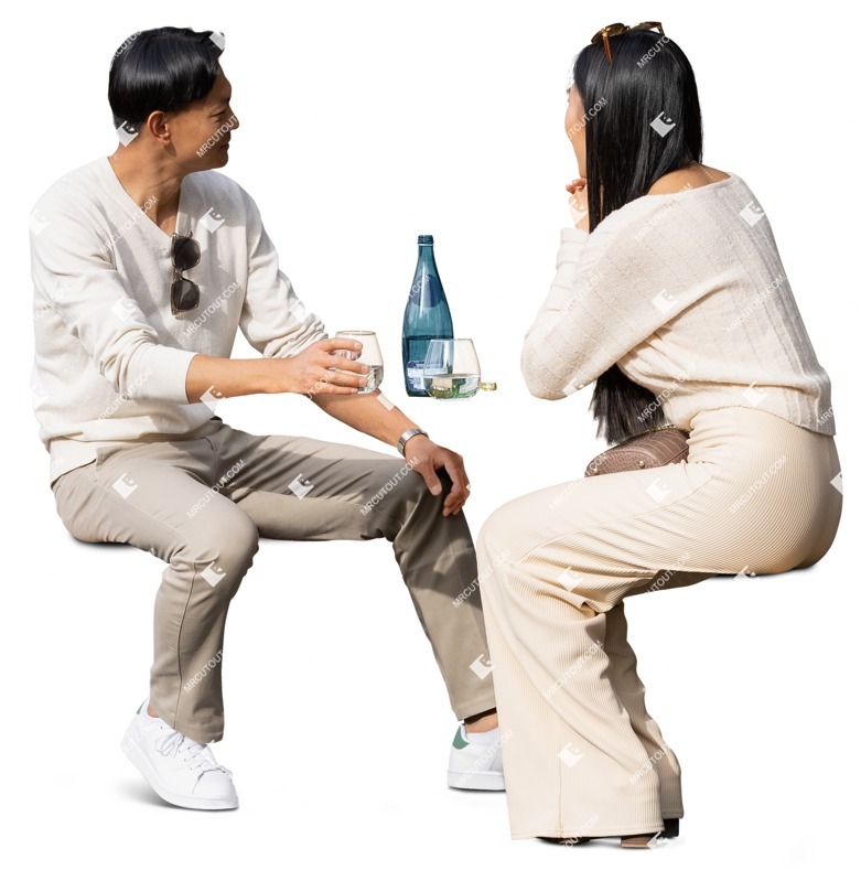 Couple drinking people png (17257)