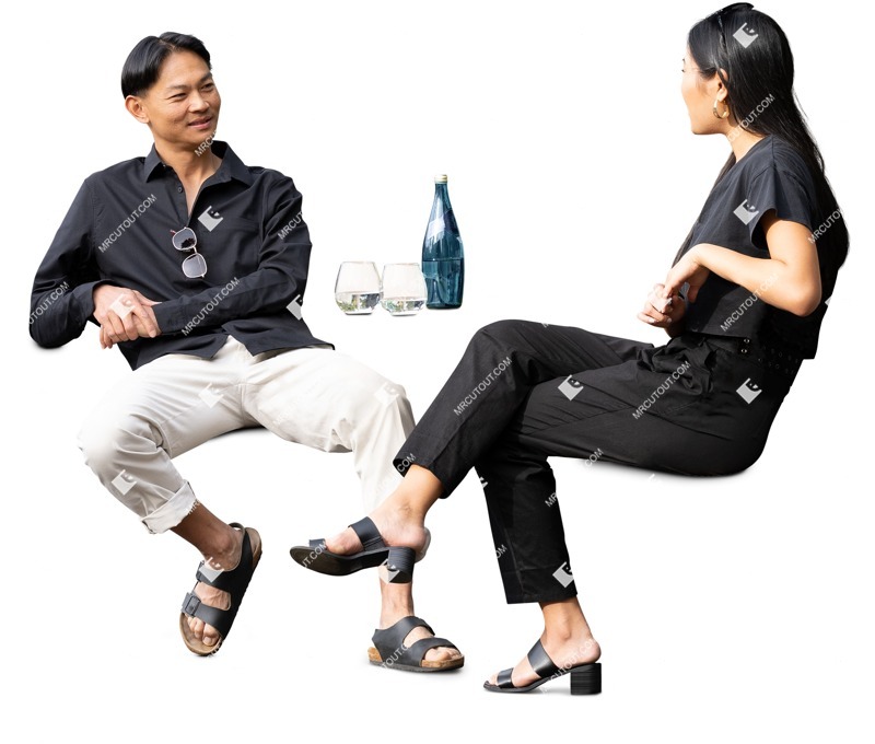 Couple drinking people png (16513)