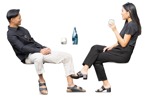 Couple drinking people png (16557) - miniature