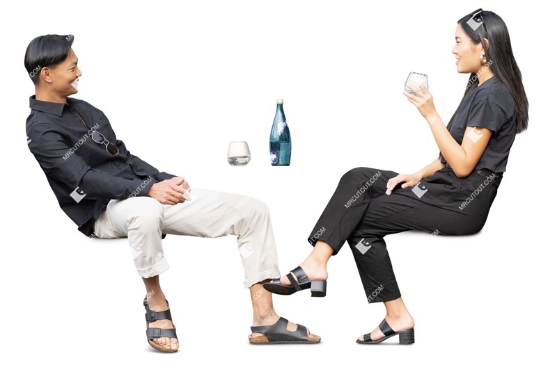 Couple drinking people png (16557)