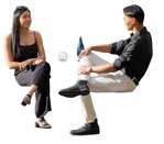 Couple drinking people png (18367) - miniature