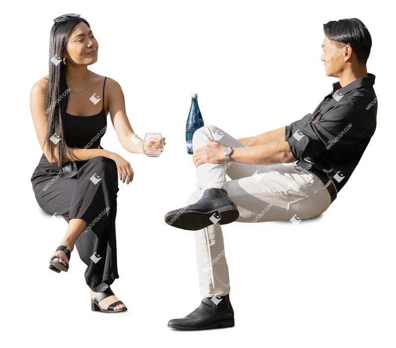 Couple drinking people png (18369)