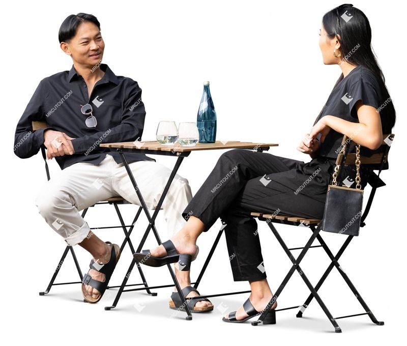 Couple drinking people png (17642)