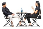 Couple drinking people png (17641) - miniature