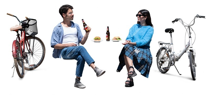 Couple drinking people cutouts (19823)