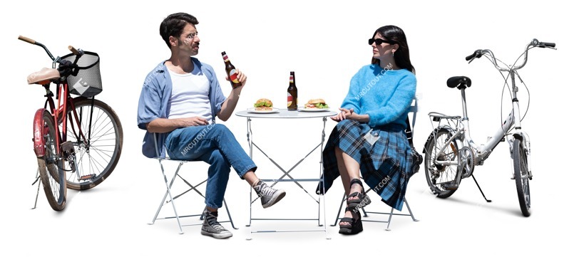 Couple drinking people cutouts (19629)