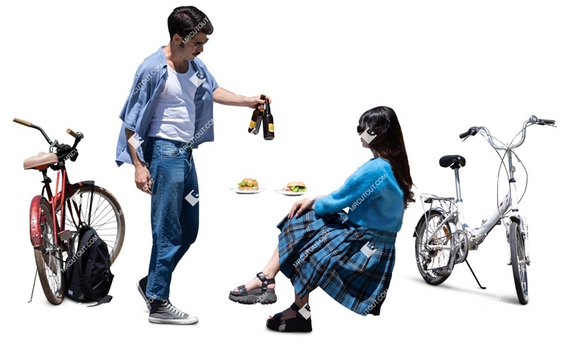Couple drinking people cutouts (17387)