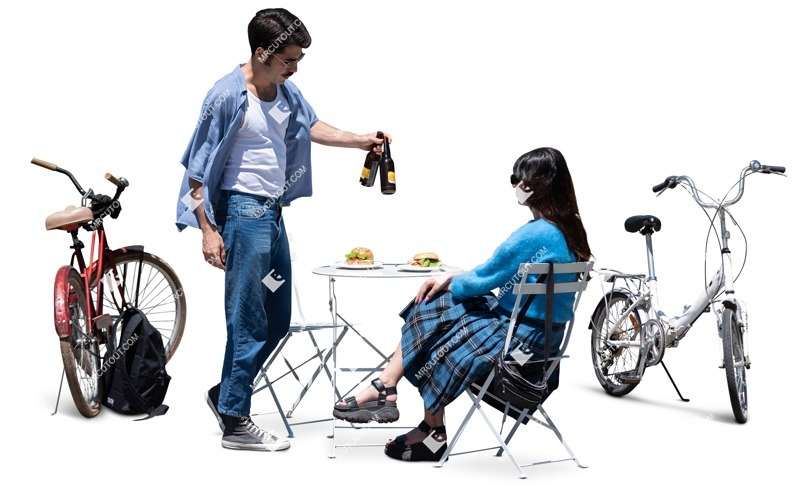 Couple drinking people png (19794)