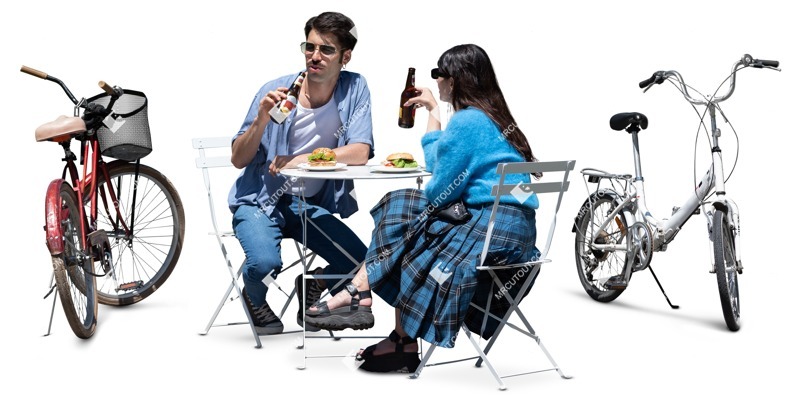 Couple drinking people png (19258)