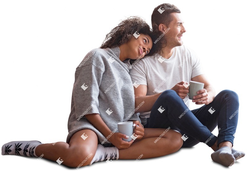 Couple drinking coffee people png (3259)