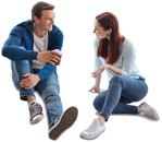 Couple drinking coffee people png (3505) - miniature