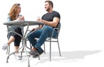 Couple drinking coffee people png (3520) - miniature
