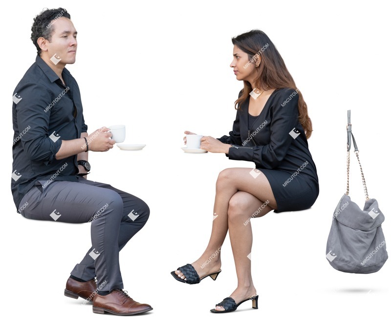 Couple drinking coffee png people (19642)