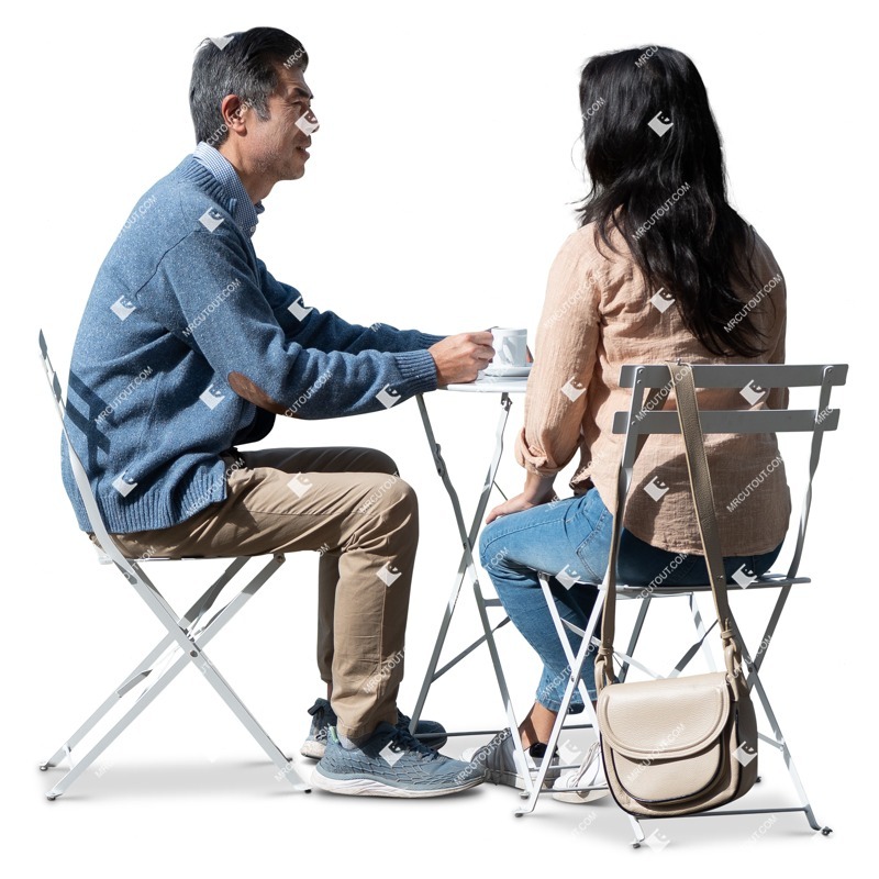 Couple drinking coffee person png (16823)