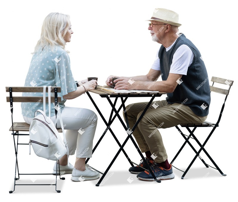 Couple drinking coffee people png (18819)