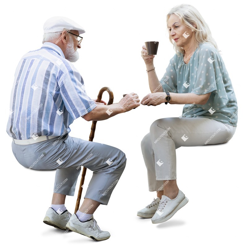 Couple drinking coffee people png (18929)