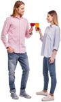 Couple drinking wine human png (4738) - miniature