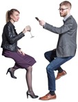 Cut out people - Couple Drinking Wine 0005 | MrCutout.com - miniature