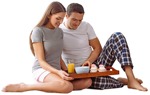 Couple eating seated human png (3036) - miniature