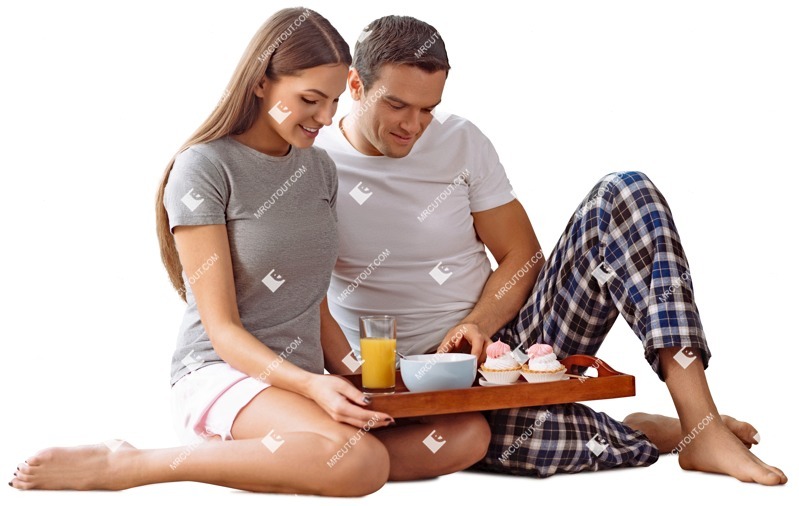 Couple eating seated human png (3172)