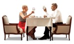 Cut out people - Couple Eating Seated 0005 | MrCutout.com - miniature