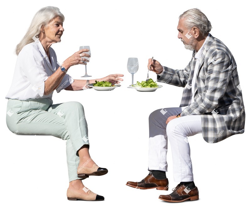 Couple eating seated human png (19444)