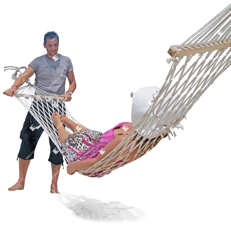 Couple in a swimsuit lying person png (3098)