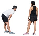 Woman and man jogging in sports clothes - people png - miniature