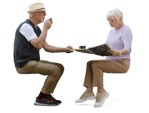 Couple reading a newspaper people png (19306) - miniature